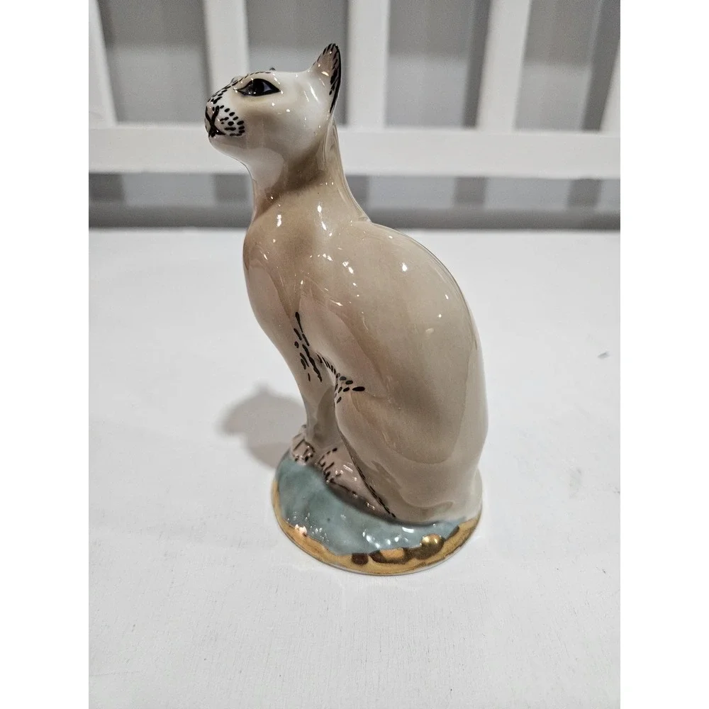 Vintage RARE Russian Fenix Kislovodsk Gorgeous Big Cat Porcelain Figurine 5